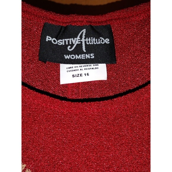 Positive Attitude Womens Size 16 Red Two Piece Jacket Long Dress Floral Açcent - Picture 13 of 14